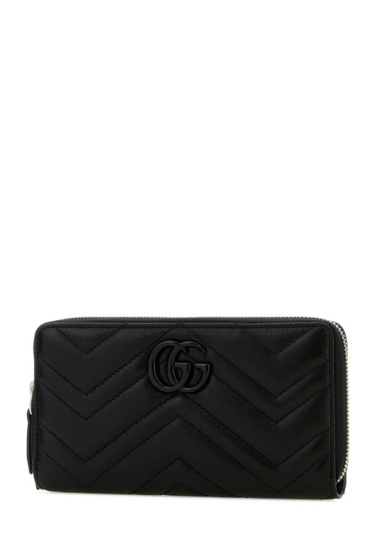 Black leather GG Marmont wallet Black GUCCI (443123AAF9K)