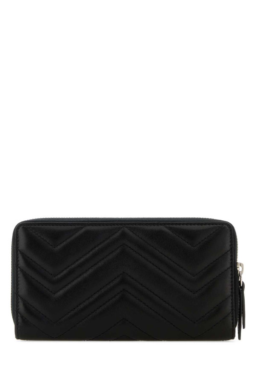 Black leather GG Marmont wallet Black GUCCI (443123AAF9K)