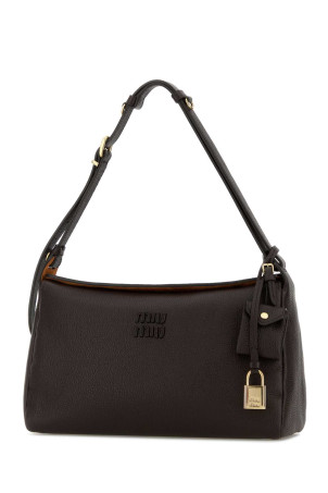 Dark brown leather crossbody bag MIU MIU (5BC1952IFL)
