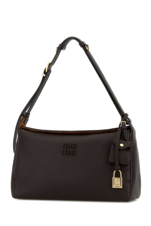 Dark brown leather crossbody bag MIU MIU (5BC1952IFL)