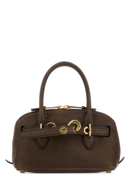 Brown leather mini Aventure handbag MIU MIU (5BP0902BBL)