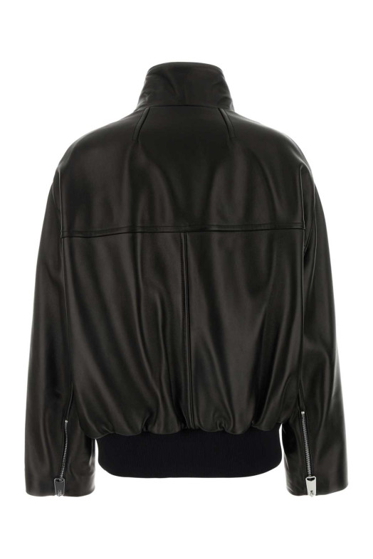 Black leather Hamett jacket Multicolor KHAITE (62301012L1012)