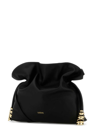 Black leather medium Coil Flamenco clutch Black LOEWE (A411FC1XEJ)