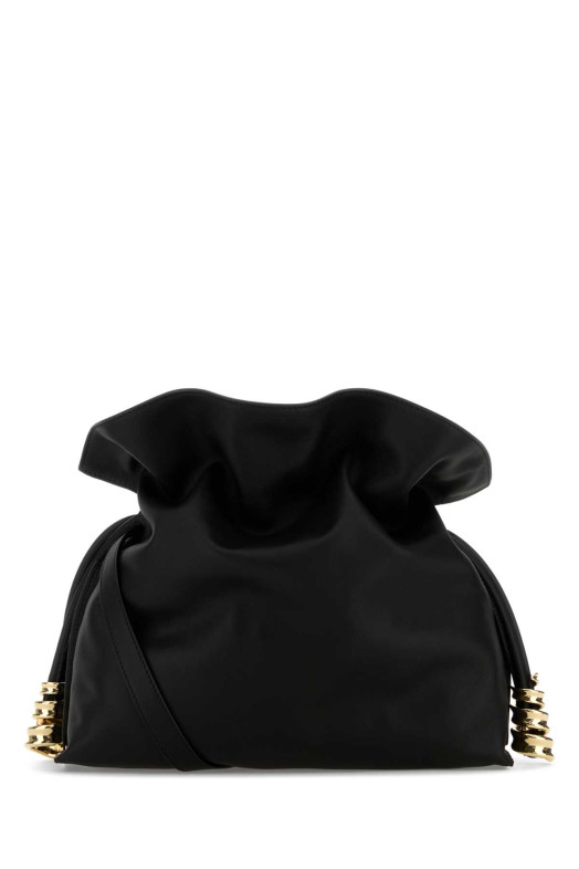 Black leather medium Coil Flamenco clutch Black LOEWE (A411FC1XEJ)