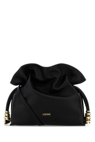 Black leather mini Coil Flamenco clutch Black LOEWE (A411FC2XAS)