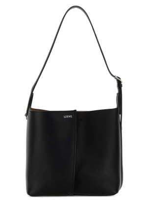 Black leather medium Bilbao bucket bag Black LOEWE (AWRAWRPX01)