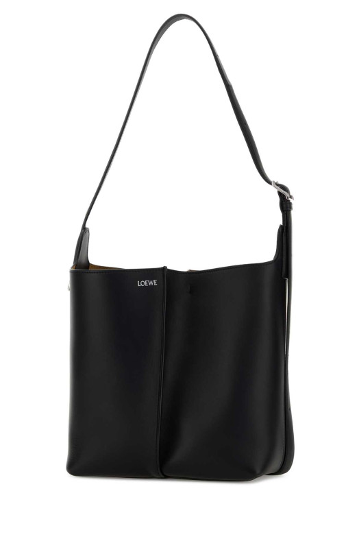 Black leather medium Bilbao bucket bag Black LOEWE (AWRAWRPX01)