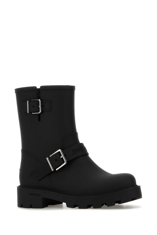 Black rubber Biker Rain ankle boots Black JIMMY CHOO (BIKERRAINTPY)