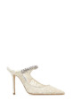 Embellished mesh Bing 100 mules Gray JIMMY CHOO (BING100GJD)
