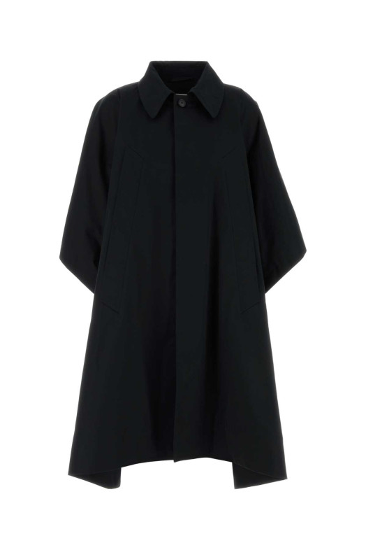 Black cotton overcoat MM6 MAISON MARGIELA (S52AH0083M35734)