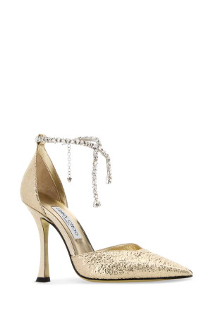 Gold fabric Stevie 100 pumps Brown JIMMY CHOO (STEVIE100GZB)