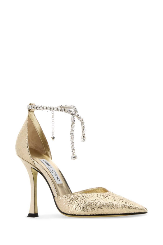 Gold fabric Stevie 100 pumps Brown JIMMY CHOO (STEVIE100GZB)
