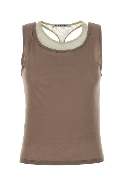 Cappuccino cotton tank top OUR LEGACY (W2266SV)