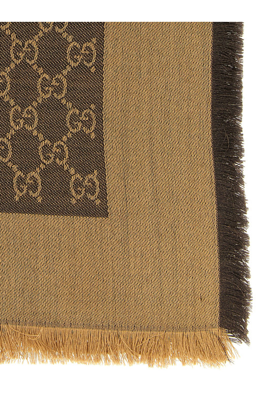 Wool and silk shawl GG Brown