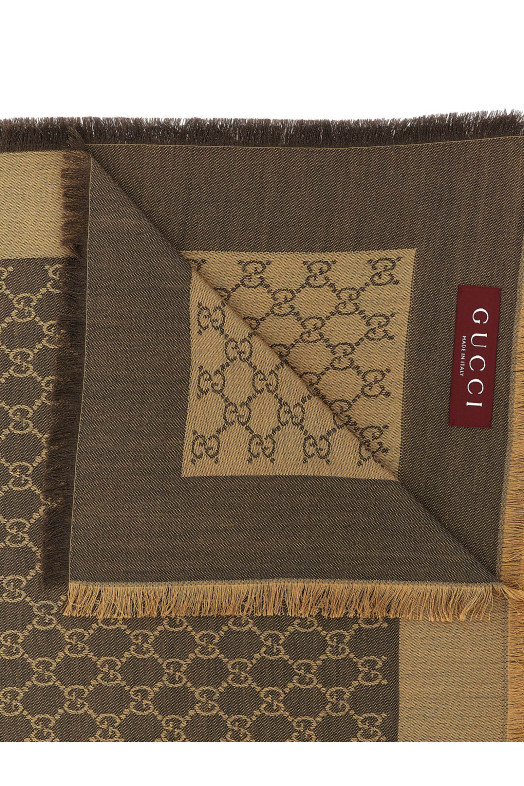 Wool and silk shawl GG Brown