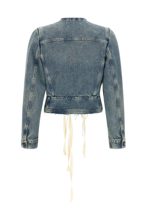Raw cut hem denim jacket BLUE