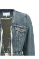 Raw cut hem denim jacket BLUE