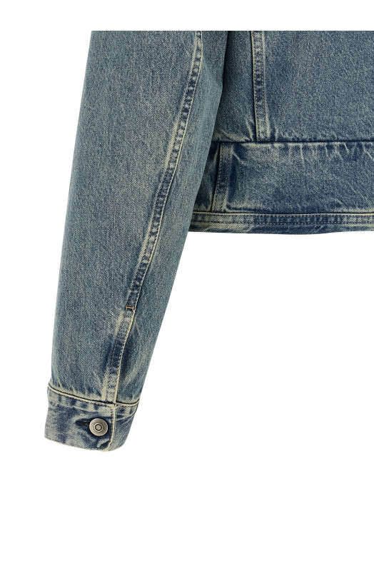 Raw cut hem denim jacket BLUE