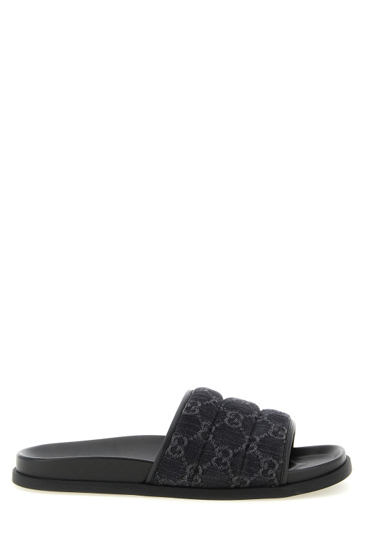 GG denim slides Black