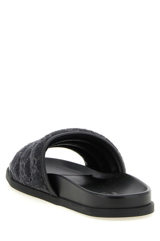 GG denim slides Black