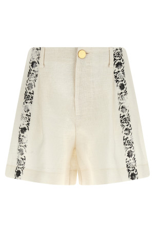 'Fortuny' linen shorts Black-grey