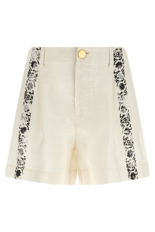 'Fortuny' linen shorts Black-grey