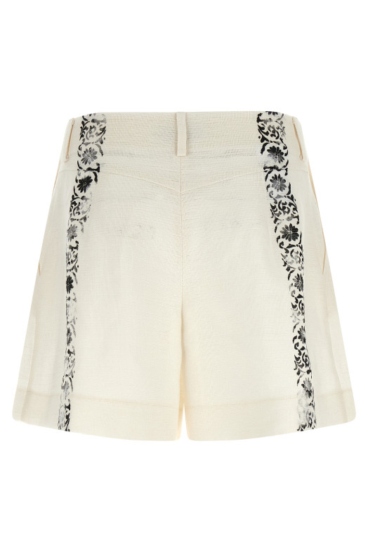 'Fortuny' linen shorts Black-grey