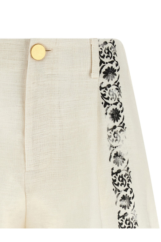 'Fortuny' linen shorts Black-grey