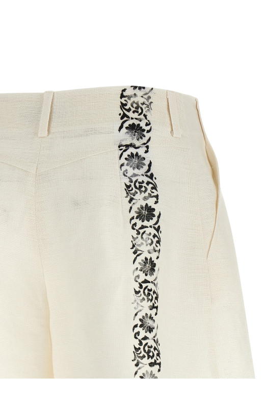 'Fortuny' linen shorts Black-grey