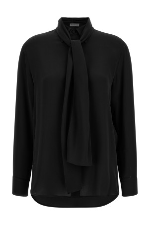 Shirt with scarf Black