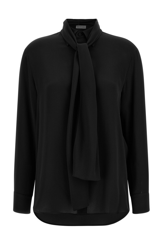 Shirt with scarf Black