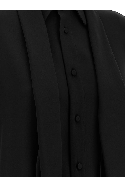 Shirt with scarf Black