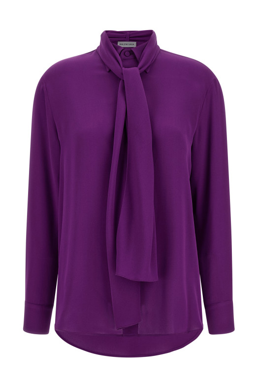 Shirt with scarf Purple