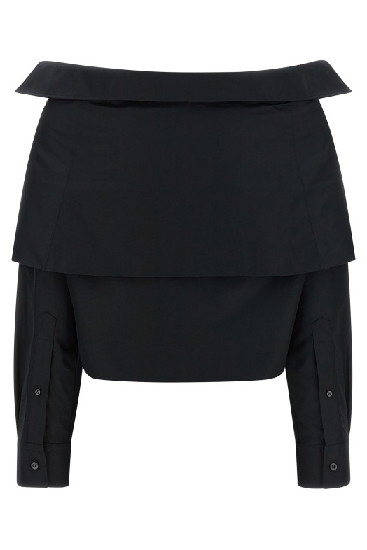 Crop shirt off the shoulder Black