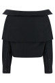Crop shirt off the shoulder Black