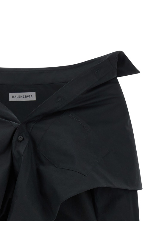 Crop shirt off the shoulder Black