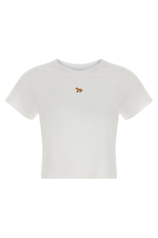 'Baby Fox' cropped T-shirt White