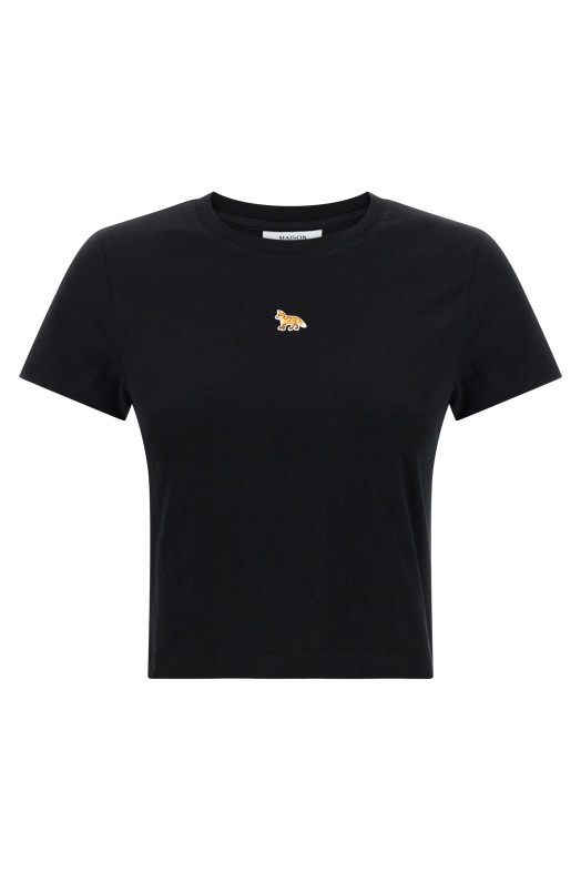 'Baby Fox' cropped T-shirt Black