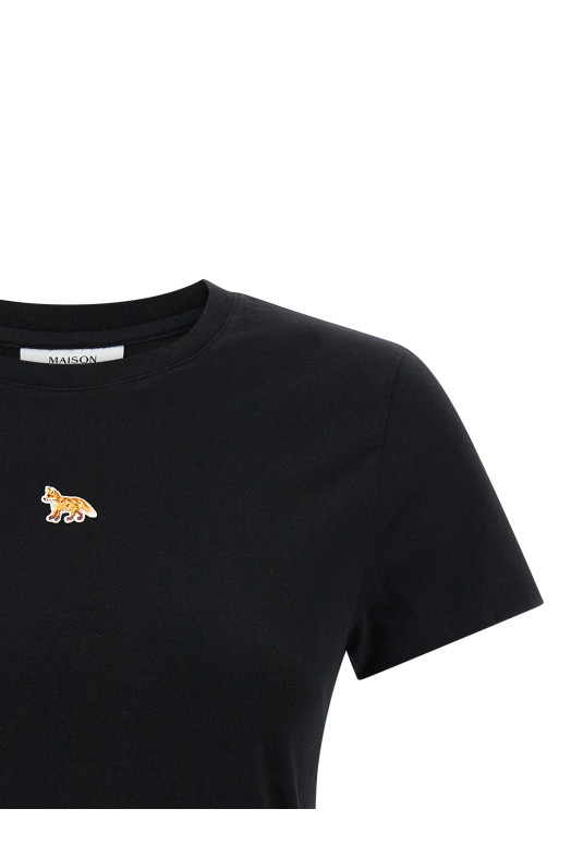 'Baby Fox' cropped T-shirt Black