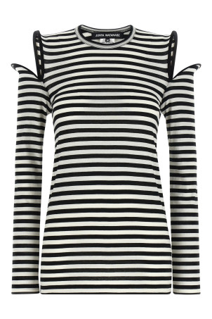 Sculptural shoulder t-shirt Black-grey