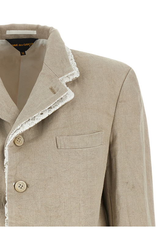 Double layer lapel blazer Beige