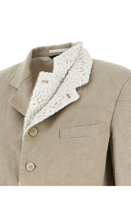 Double layer lapel blazer Beige