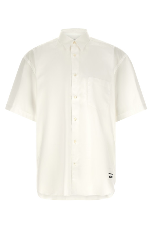 Logo embroidery shirt White