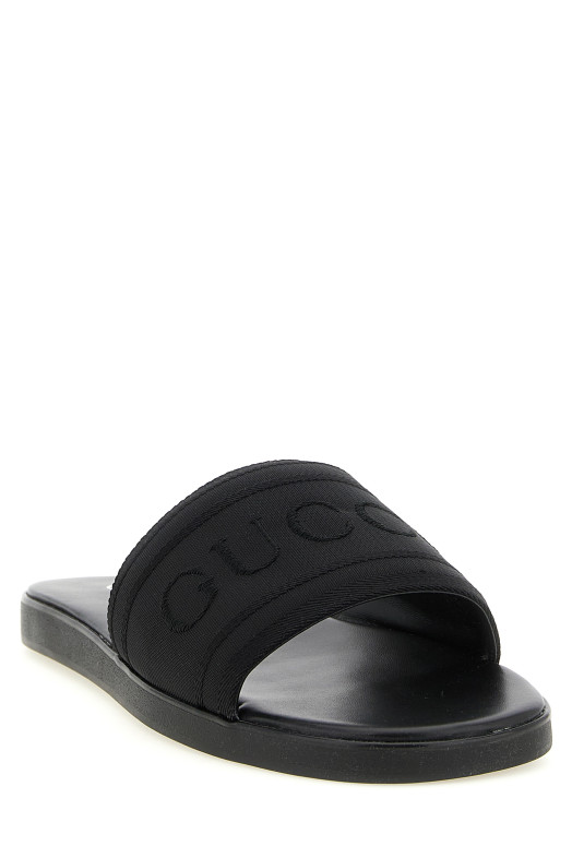 Jacquard logo slides Black
