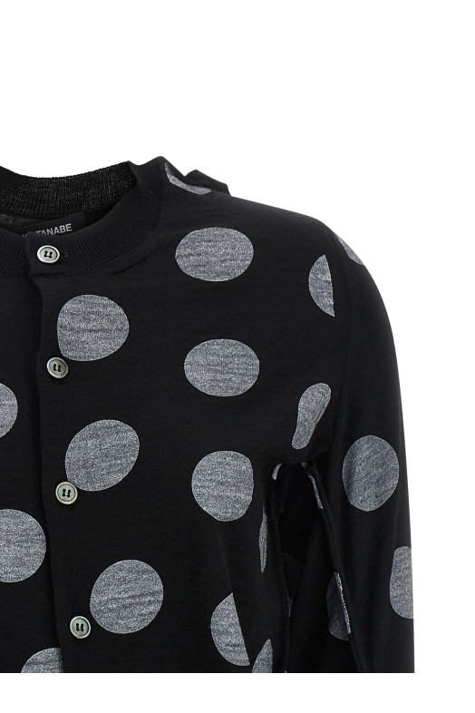 Polka dot maxi cardigan Black-grey