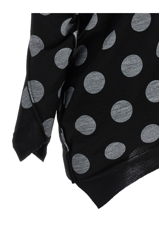 Polka dot maxi cardigan Black-grey