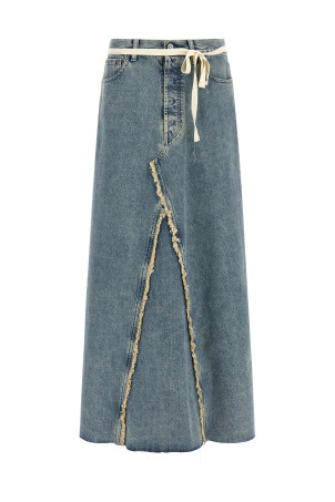 Raw hem denim skirt BLUE