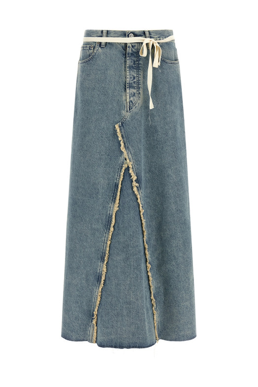 Raw hem denim skirt BLUE