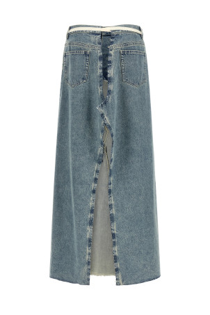 Raw hem denim skirt BLUE