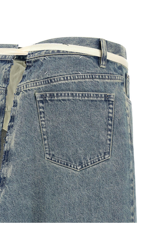 Raw hem denim skirt BLUE